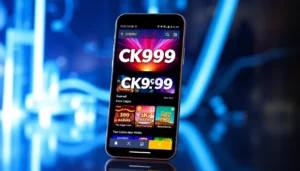 Bright smartphone showcasing the CK999 app for seamless gaming and betting experiences on mobile devices