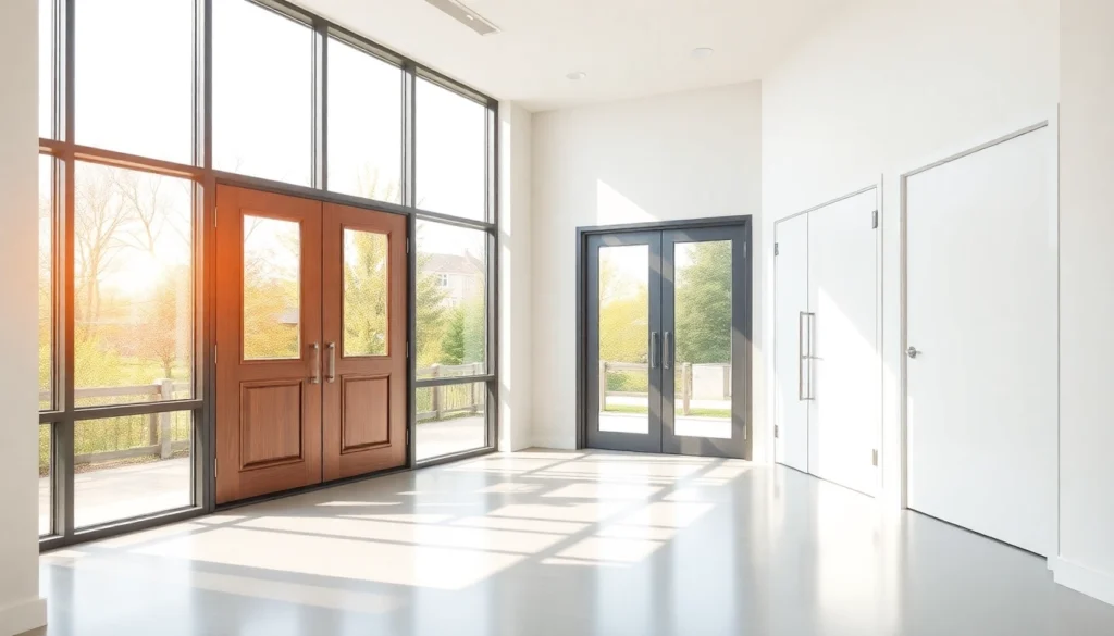 Showroom scene by a window and door company featuring energy-efficient glass.